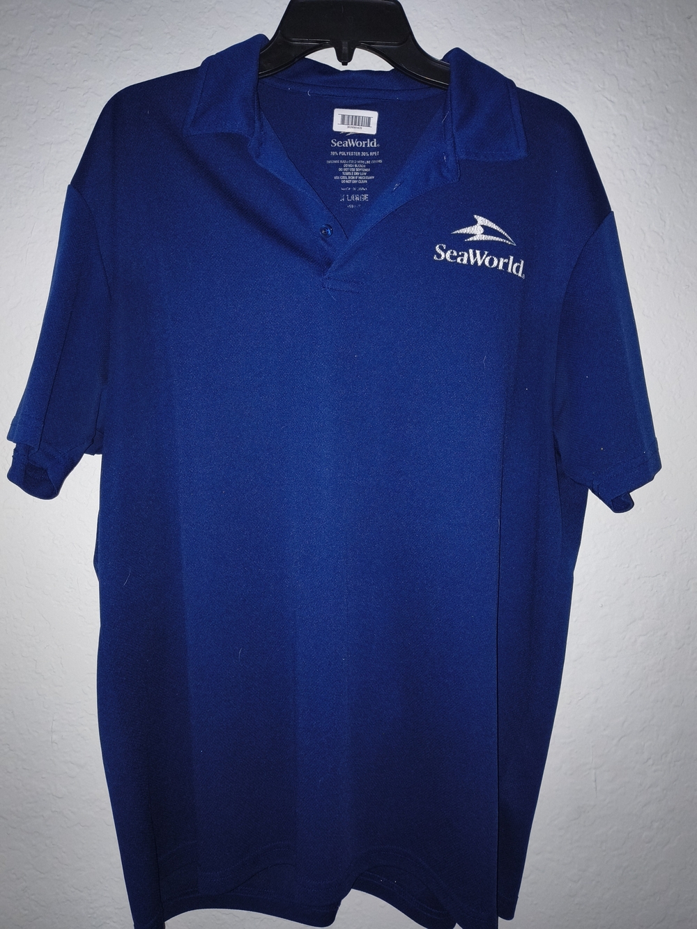 SeaWorld Team Member Unisex Polo Shirt XL in Navy Blue